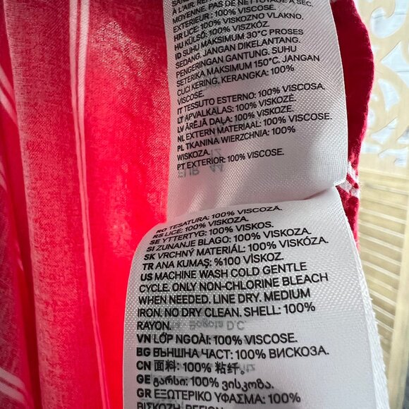 H&M Divided Red & White Striped Tie-Front Blouse – Size 12 - Picture 6 of 7